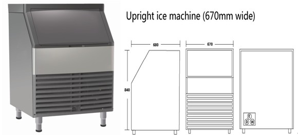 60-145kg cubic ice machine
