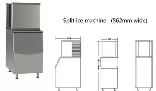 160-230kg cubic ice machine