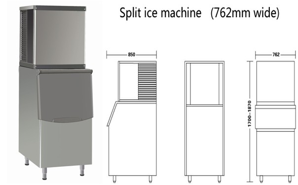 250-540kg cubic ice machine