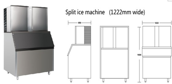680-1000kg cubic ice machine